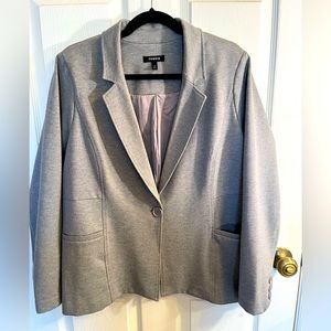 Torrid Grey Knit Blazer In Size Plus 0.